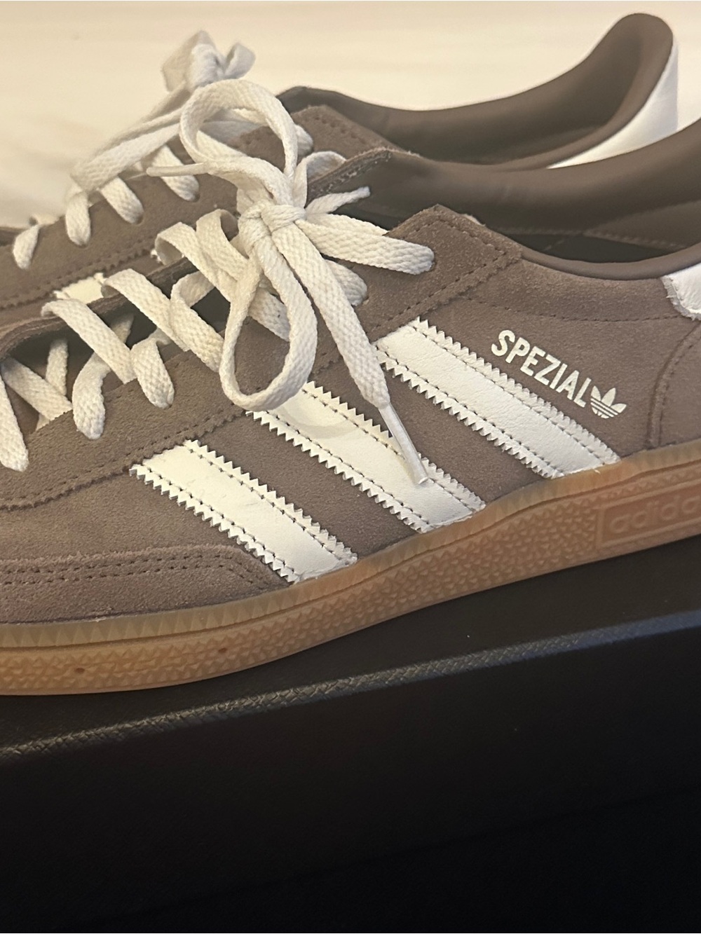 adidas Spezial Men's Taupe Suede Sneakers with White Stripes - Picture 3 of 5